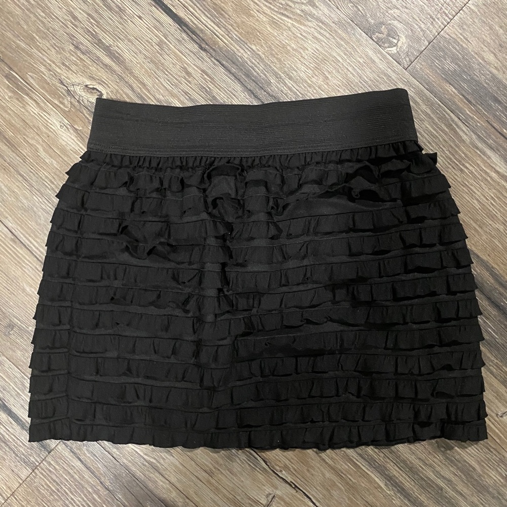 Black ruffle skirt